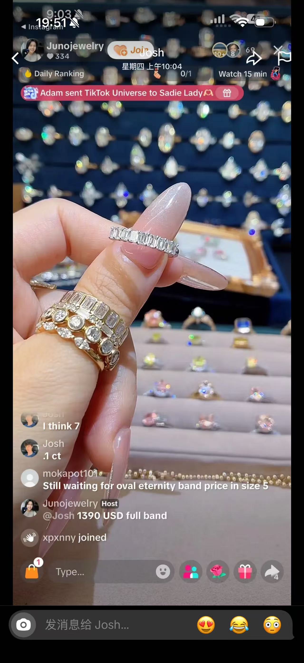 Juno Diamond A link for Josh to pay