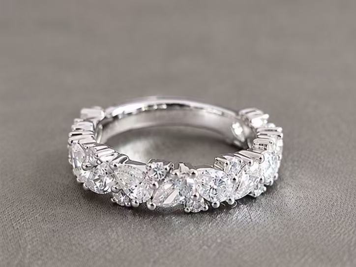 MX-047 | Mixed-Cut Lab-Grown Diamond Continuous Cluster Band in White Gold