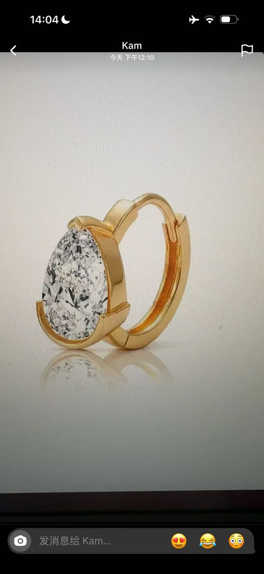 Juno Diamond ES-10 Bezel pear earring