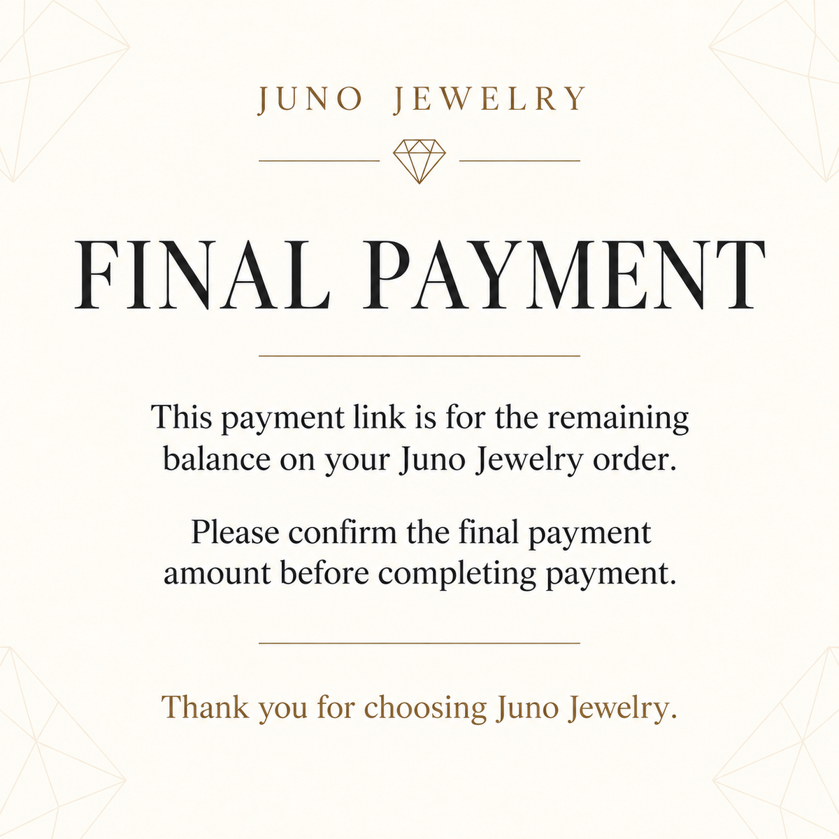 Juno Diamond A link for Remman to Pay
