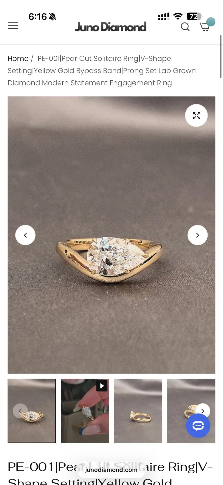 Juno Diamond A link for Irene Gabriella Vald to pay Custom Order