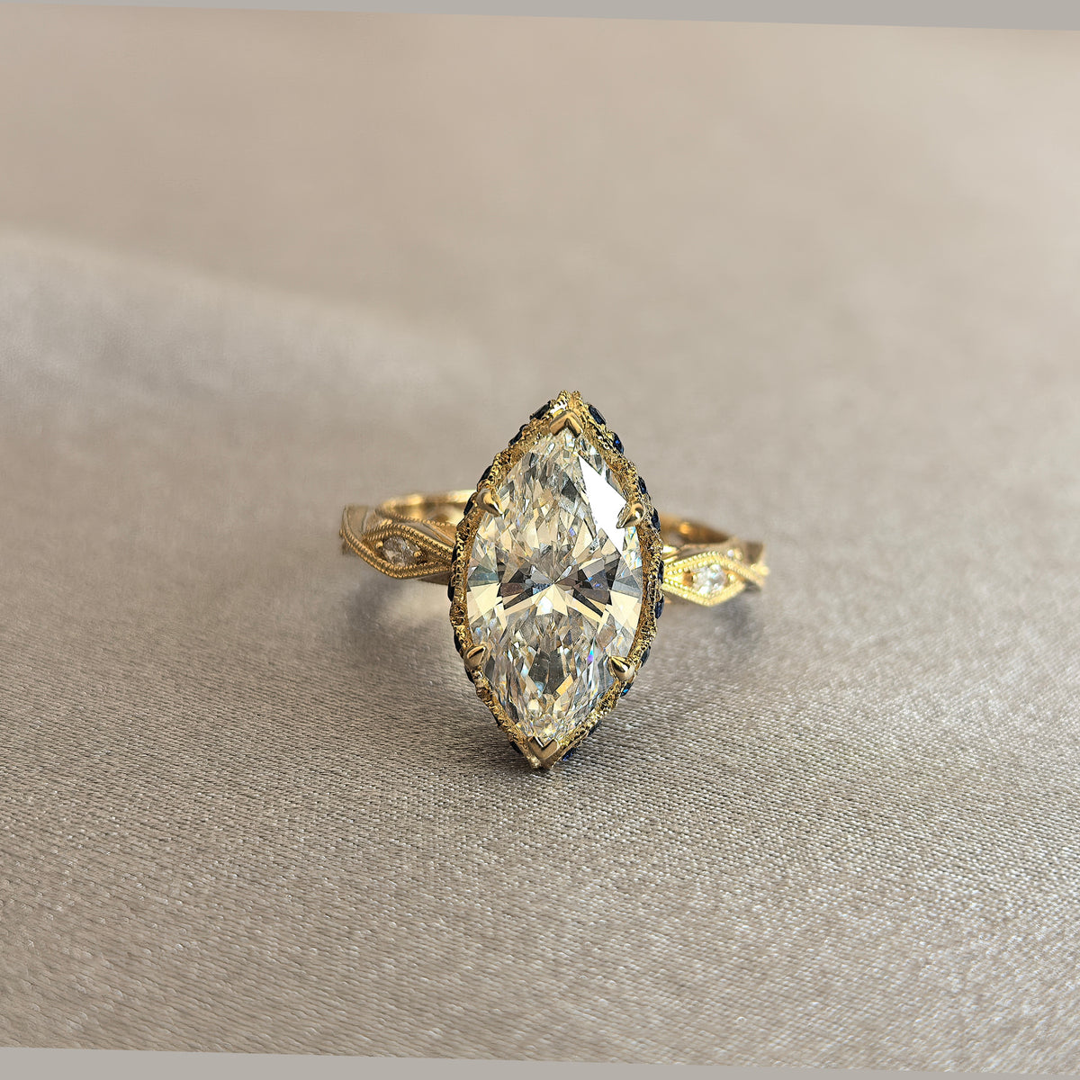 Juno Diamond MA-058 | Marquise-Cut Lab-Grown Diamond Halo Ring