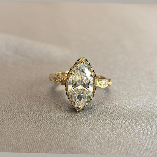 Juno Diamond MA-058 | Marquise-Cut Lab-Grown Diamond Halo Ring