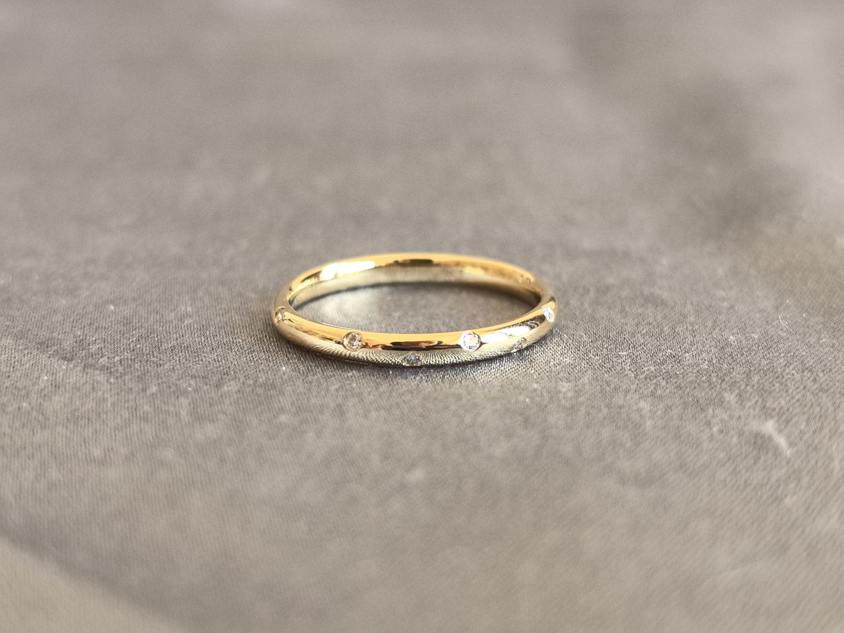 Juno Diamond RO-057 | Full Bezel-Set Round Lab-Grown Diamond Eternity Ring In Yellow Gold