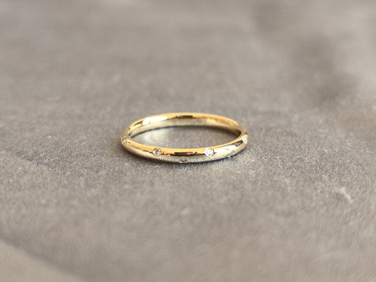 Juno Diamond RO-057 | Full Bezel-Set Round Lab-Grown Diamond Eternity Ring In Yellow Gold