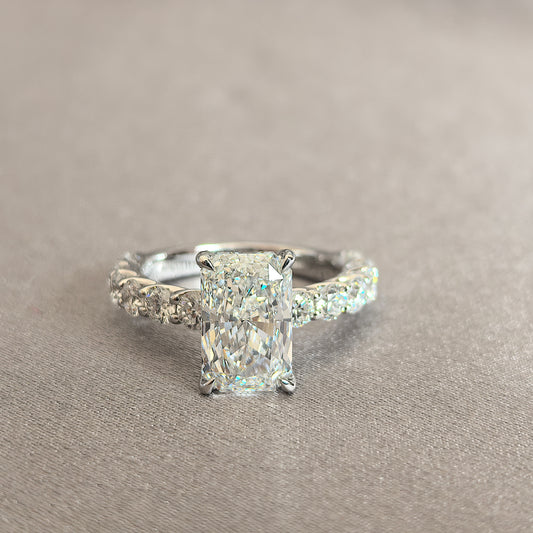 Juno Diamond RD-030 | 2 Carat Radiant-Cut Lab-Grown Diamond Hidden Halo Halo Ring