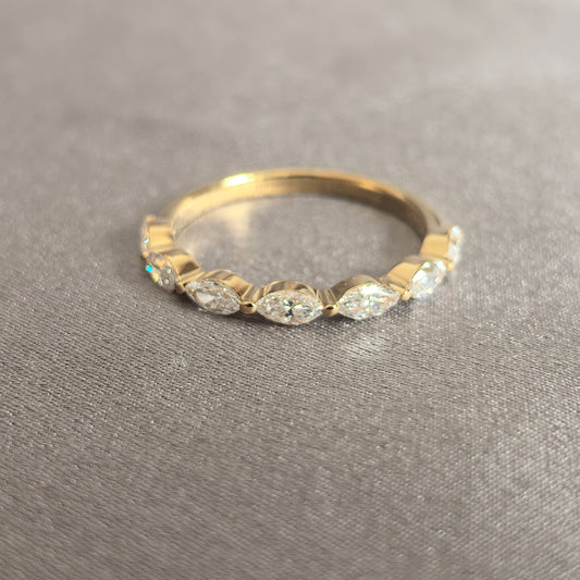 Juno Diamond MA-051 | Five Marquise-Cut Lab-Grown Diamond Eternity Ring With Full Bezel Setting