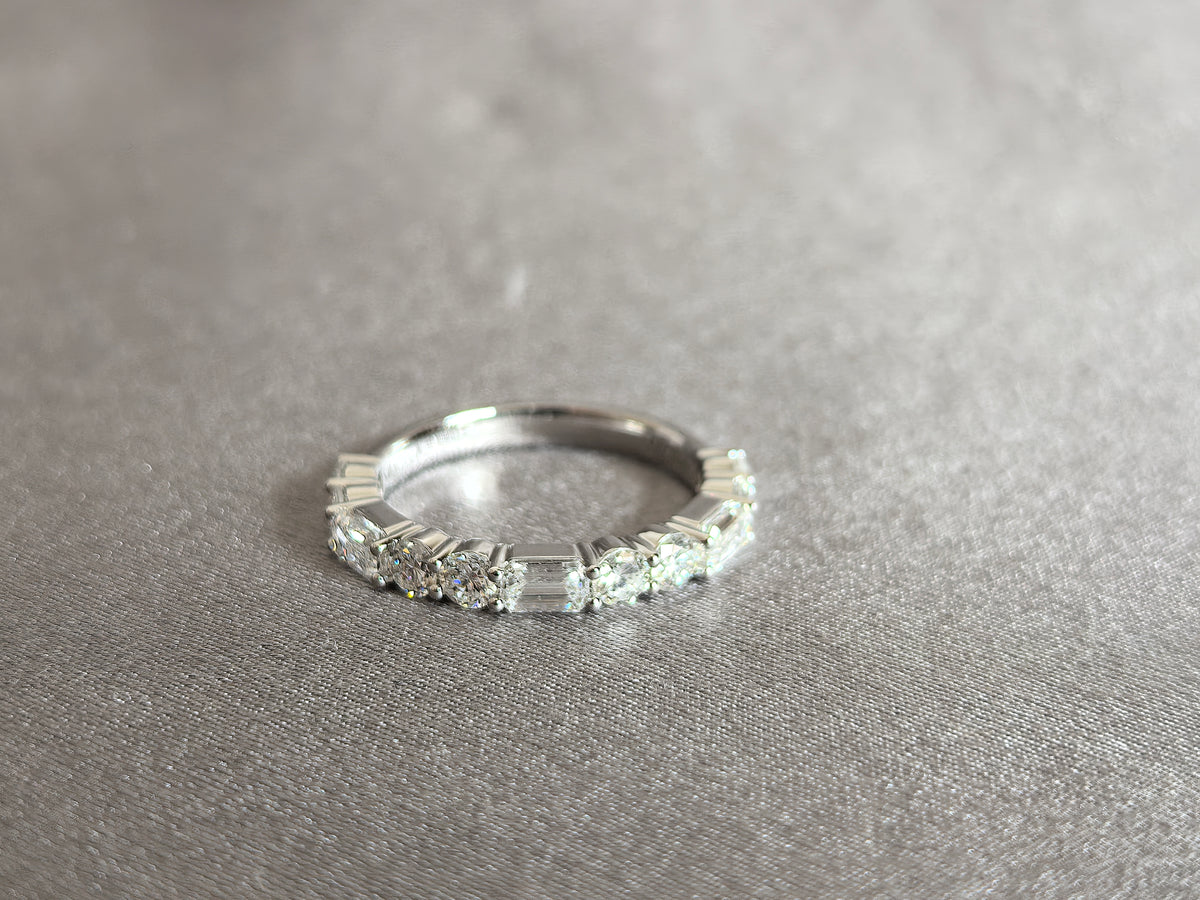 Juno Diamond MX-008 | Round and Baguette Lab-Grown Diamond Half-Eternity Ring