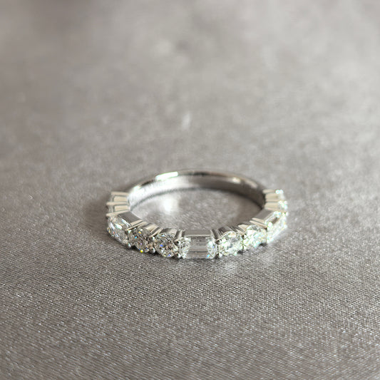 Juno Diamond MX-008 | Round and Baguette Lab-Grown Diamond Half-Eternity Ring