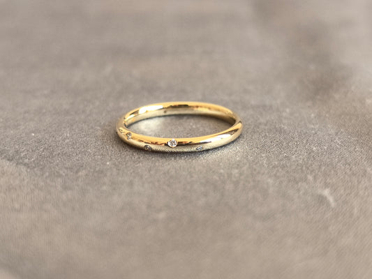 Juno Diamond RO-057 | Full Bezel-Set Round Lab-Grown Diamond Eternity Ring In Yellow Gold