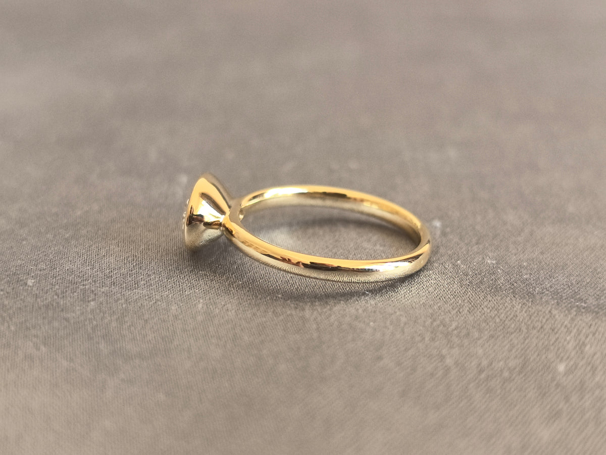 Juno Diamond RO-056 | Round-Cut Lab-Grown Diamond Raised-Bezel Ring in Yellow Gold