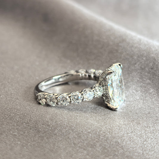 Juno Diamond RD-030 | 2 Carat Radiant-Cut Lab-Grown Diamond Hidden Halo Halo Ring