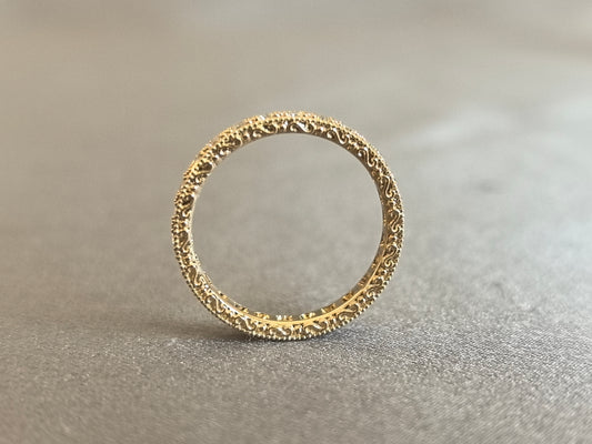 Juno Diamond RO-037 | Round Lab-Grown Diamond Eternity Ring With Milgrain-Edged Pavé Band