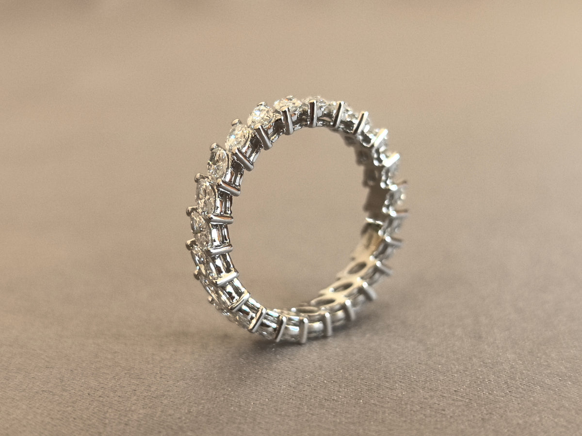 Juno Diamond MA-075 | Marquise-Cut Lab-Grown Diamond Eternity Ring In White Gold With Uniform Prong-Set Marquise Band