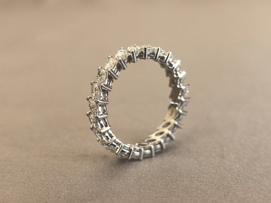 Juno Diamond MA-075 | Marquise-Cut Lab-Grown Diamond Eternity Ring In White Gold With Uniform Prong-Set Marquise Band