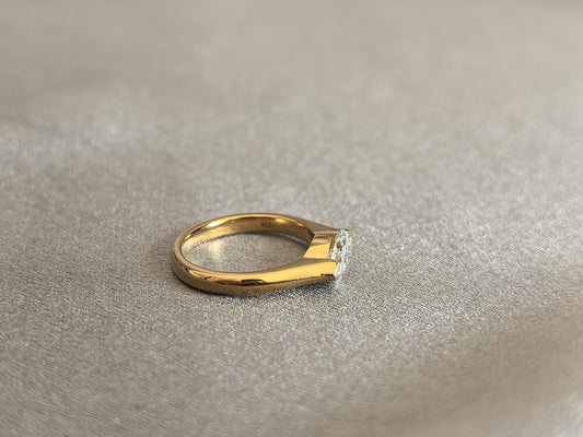 Juno Diamond MA-049 | 1 Carat Marquise-Cut Lab-Grown Diamond Partial Bezel Yellow Gold Ring