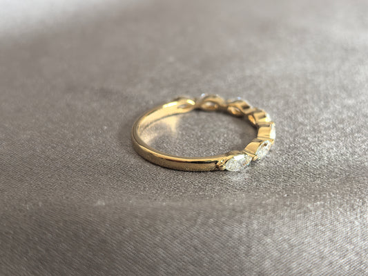 Juno Diamond MA-051 | Five Marquise-Cut Lab-Grown Diamond Eternity Ring With Full Bezel Setting