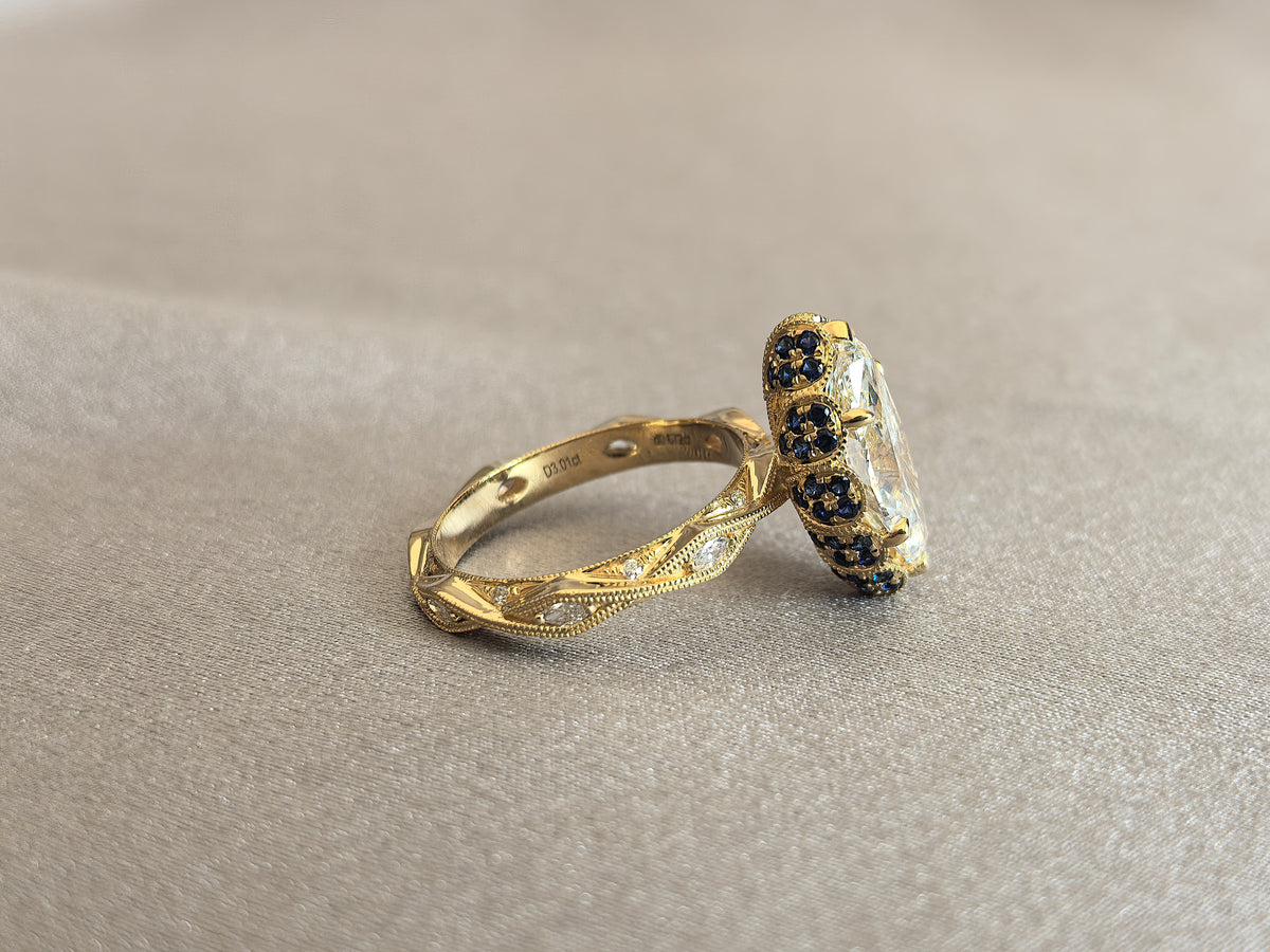 Juno Diamond MA-058 | Marquise-Cut Lab-Grown Diamond Halo Ring