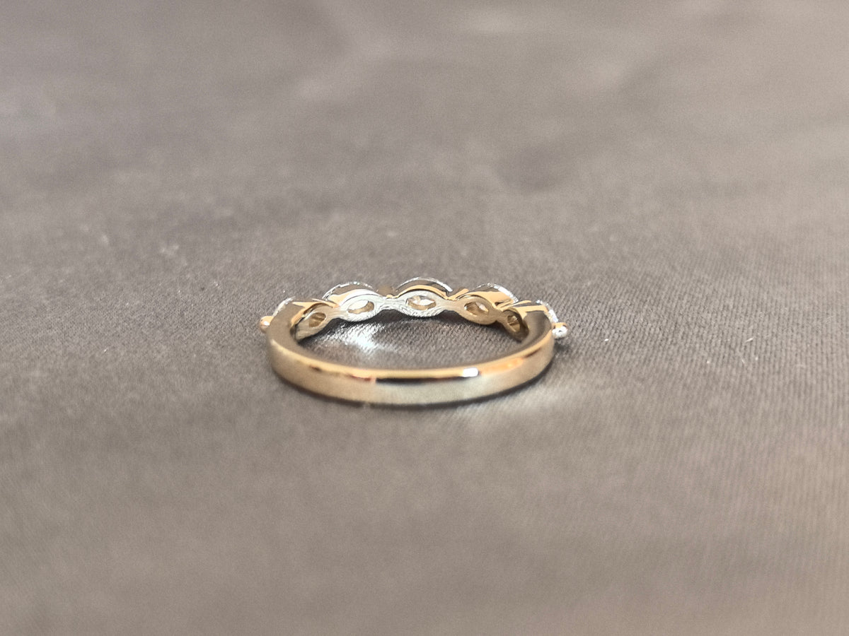 Juno Diamond MX-025 | Marquise-Cut Lab-Grown Diamond Half-Eternity Ring with Alternating Stone Direction Ring