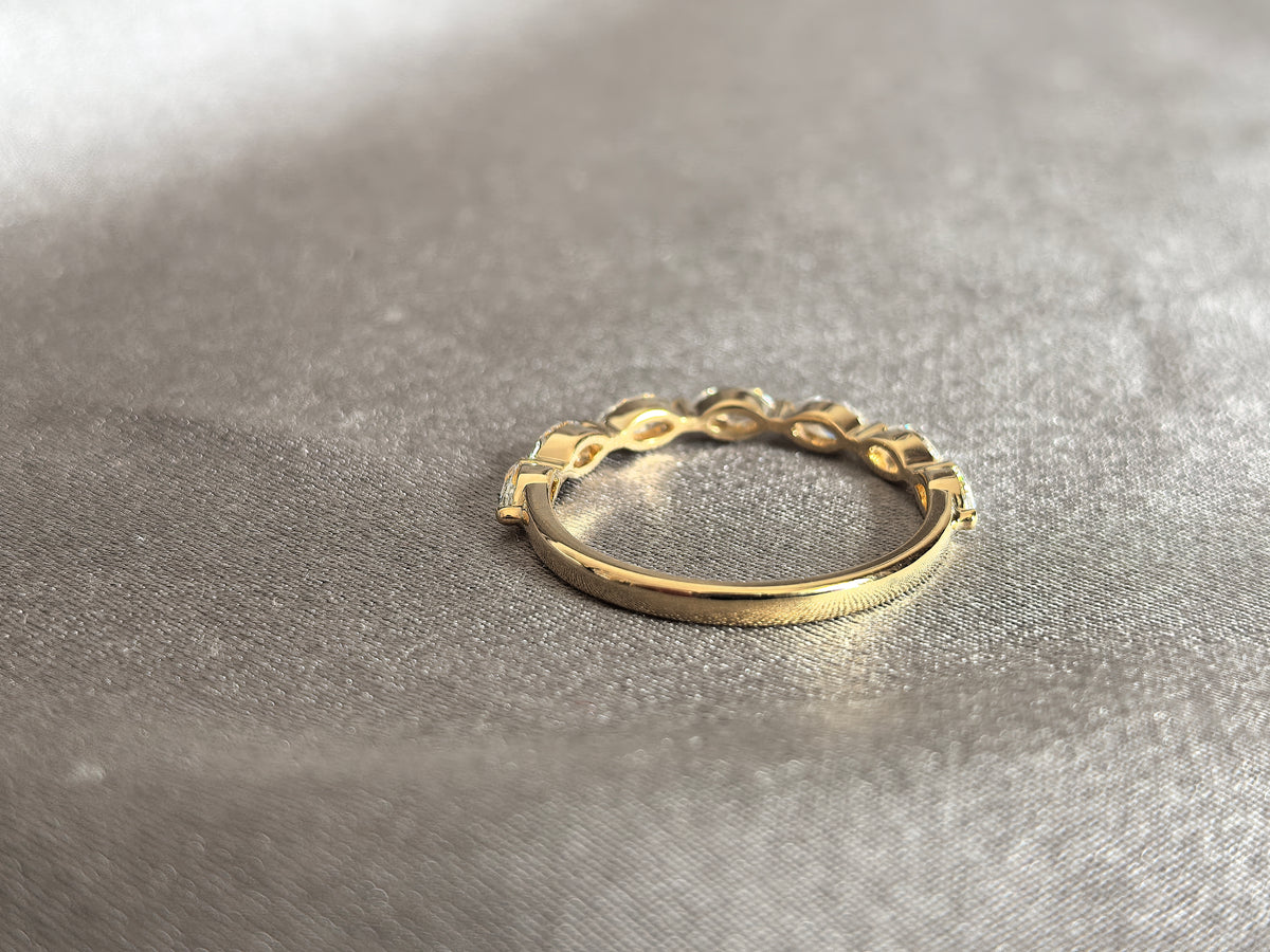 Juno Diamond MA-051 | Five Marquise-Cut Lab-Grown Diamond Eternity Ring With Full Bezel Setting