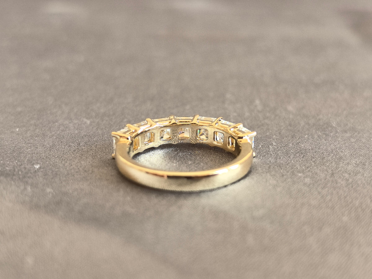 Juno Diamond PR-016 | Five-Stone Princess-Cut Lab-Grown Diamond Ring In Yellow Gold