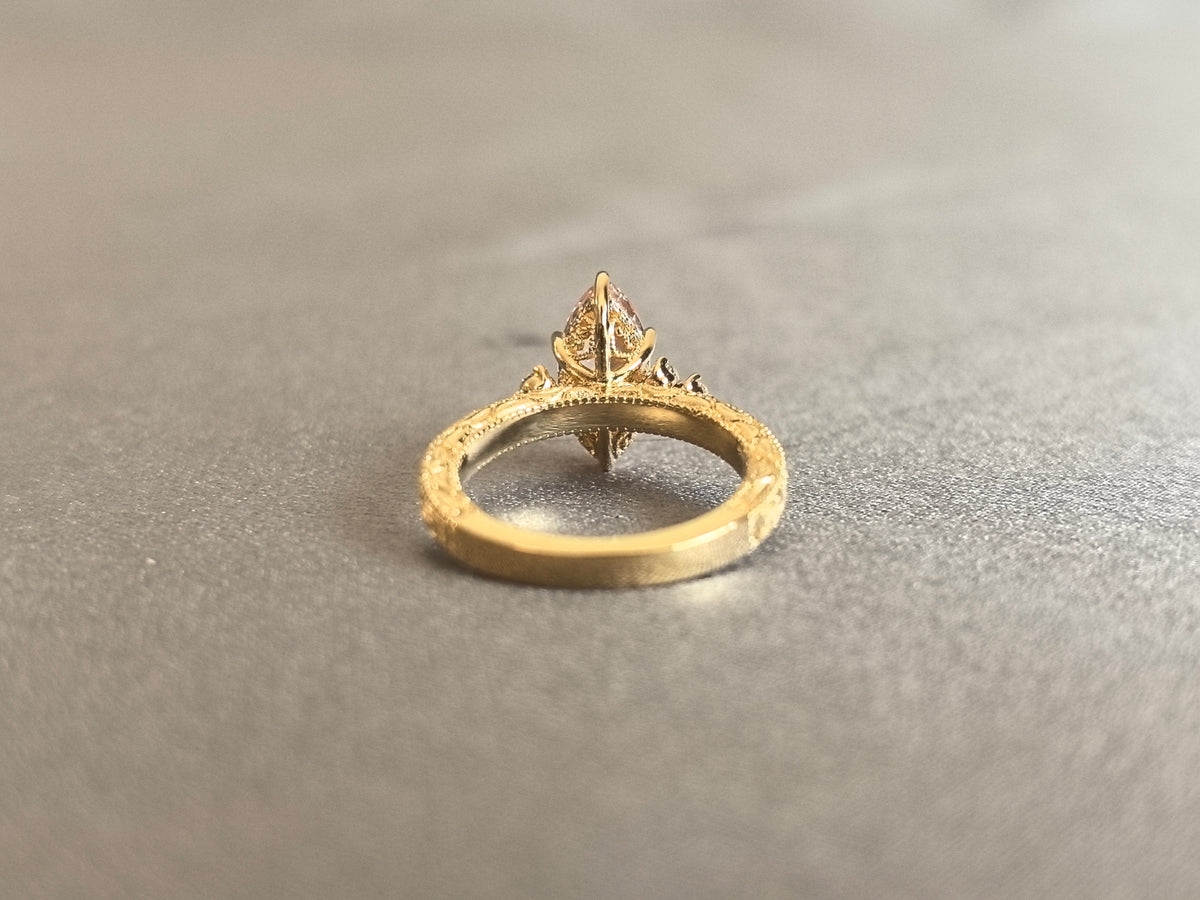 Juno Diamond MA-047 | 2 Carat Pink Marquise-Cut Lab-Grown Diamond Filigree Ring