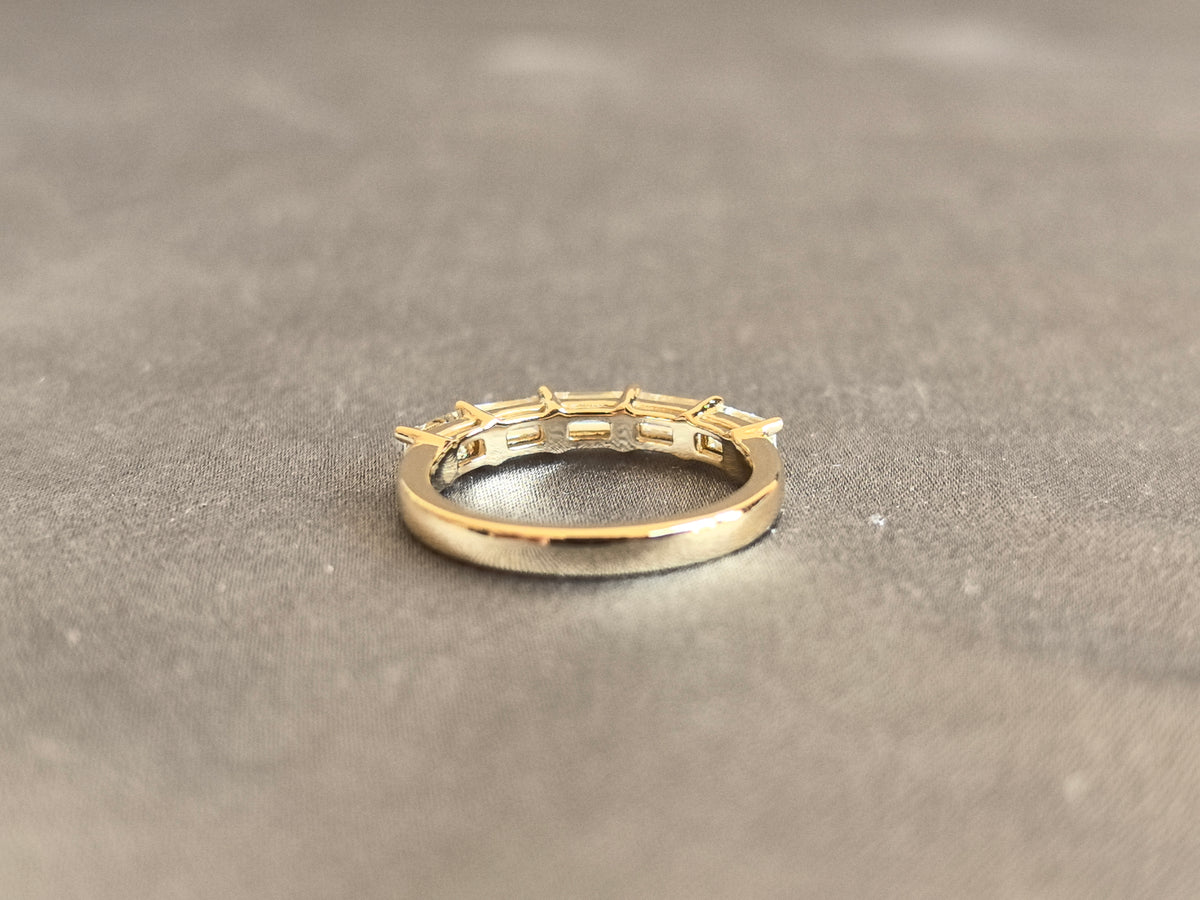 Juno Diamond EM-029 | Five-Stone Emerald-Cut Lab-Grown Diamond Eternity Ring in Yellow Gold