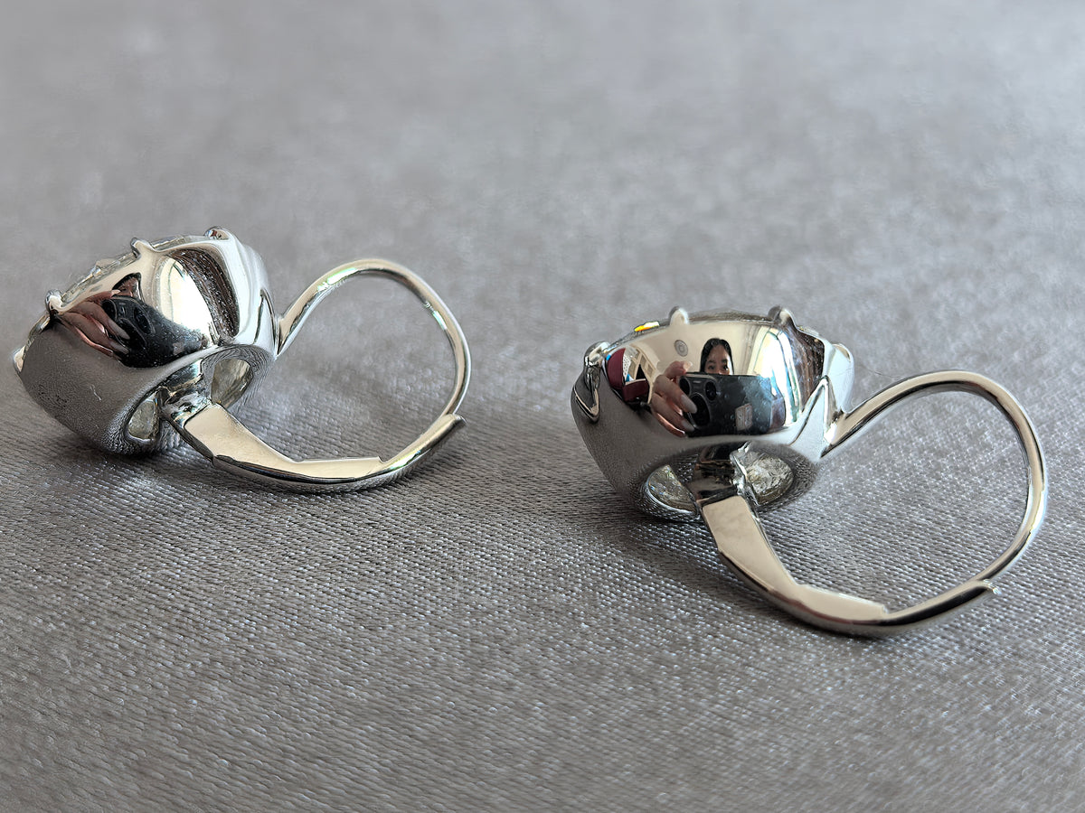 Juno Diamond E-037 | Suspended Twin 3 Carat Round-Cut Lab-Grown Diamond Earrings in White Gold