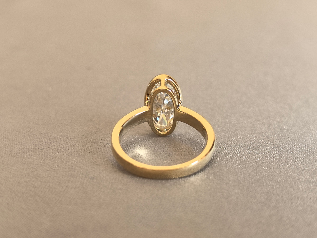 Juno Diamond MA-076 | Marquise-Cut Lab-Grown Diamond 1-Stone Openwork Bezel Ring