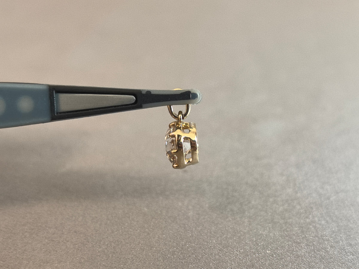 Juno Diamond P-018 | 2.5 Carat Champagne Cushion Lab-Grown Diamond Pendant With Double-Bail Accent
