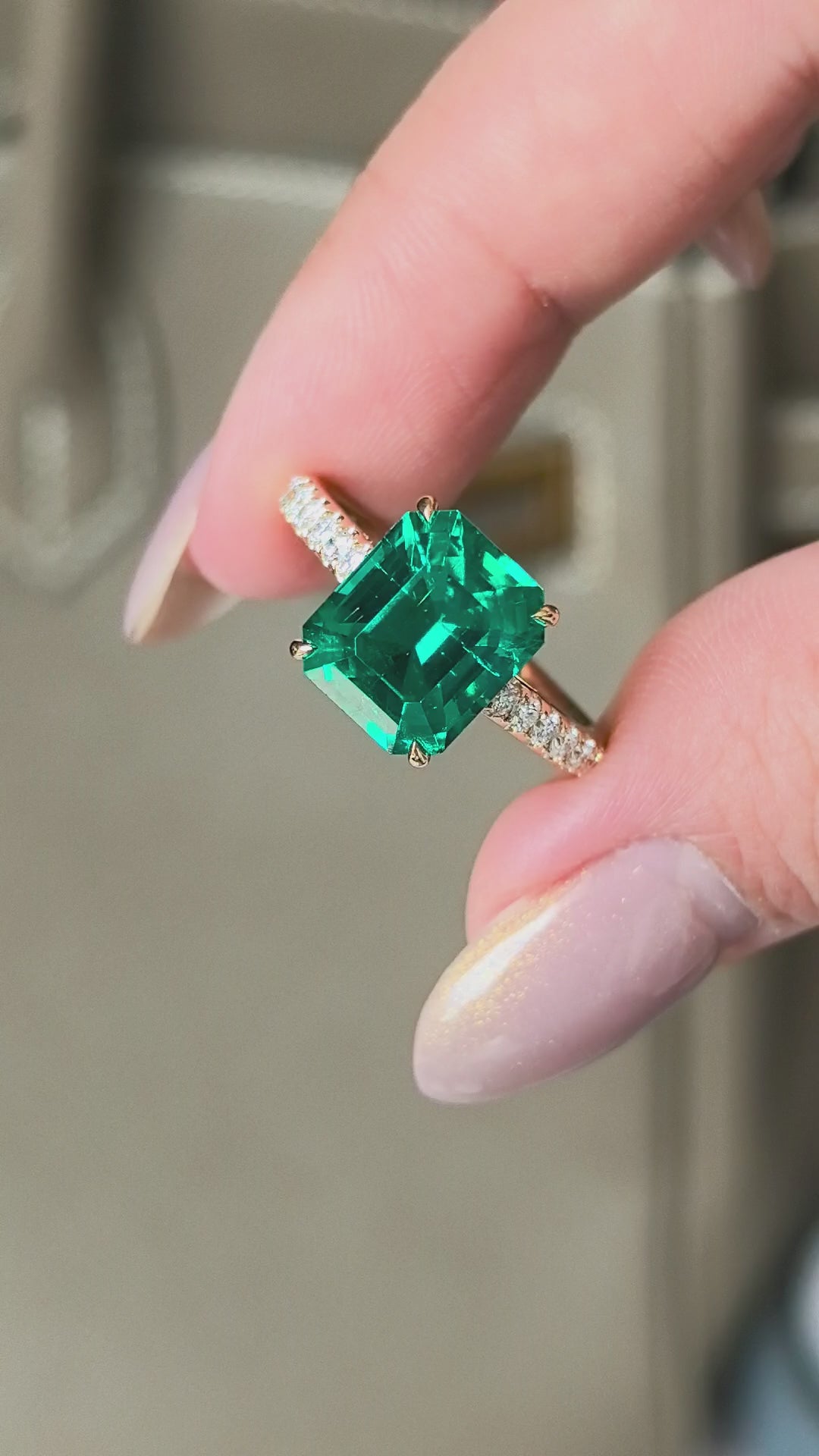 3ct 4.5g The Art Deco Eternity Band | Emerald Cut Lab Emerald