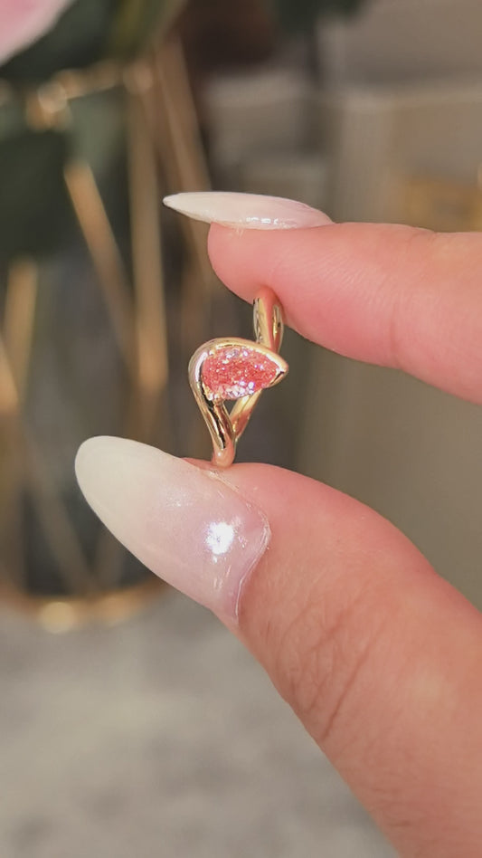 0.40ct Pink Pear Lab-Grown Diamond Pinky Ring