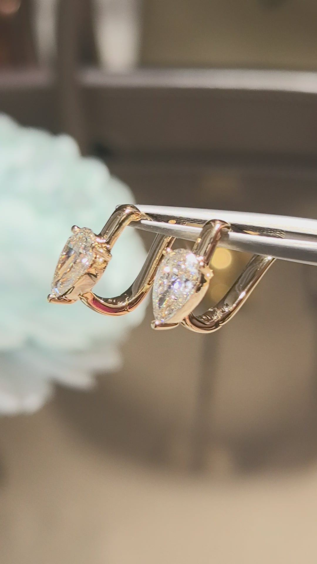 Pear-Shaped Earrings Laboratory-Grown Diamond Ear Studs | Elegant Design