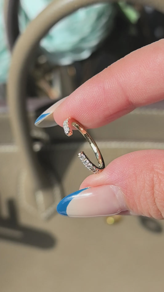 Open Band Half Eternity Ring | 14K Gold | Lab Grown Diamond