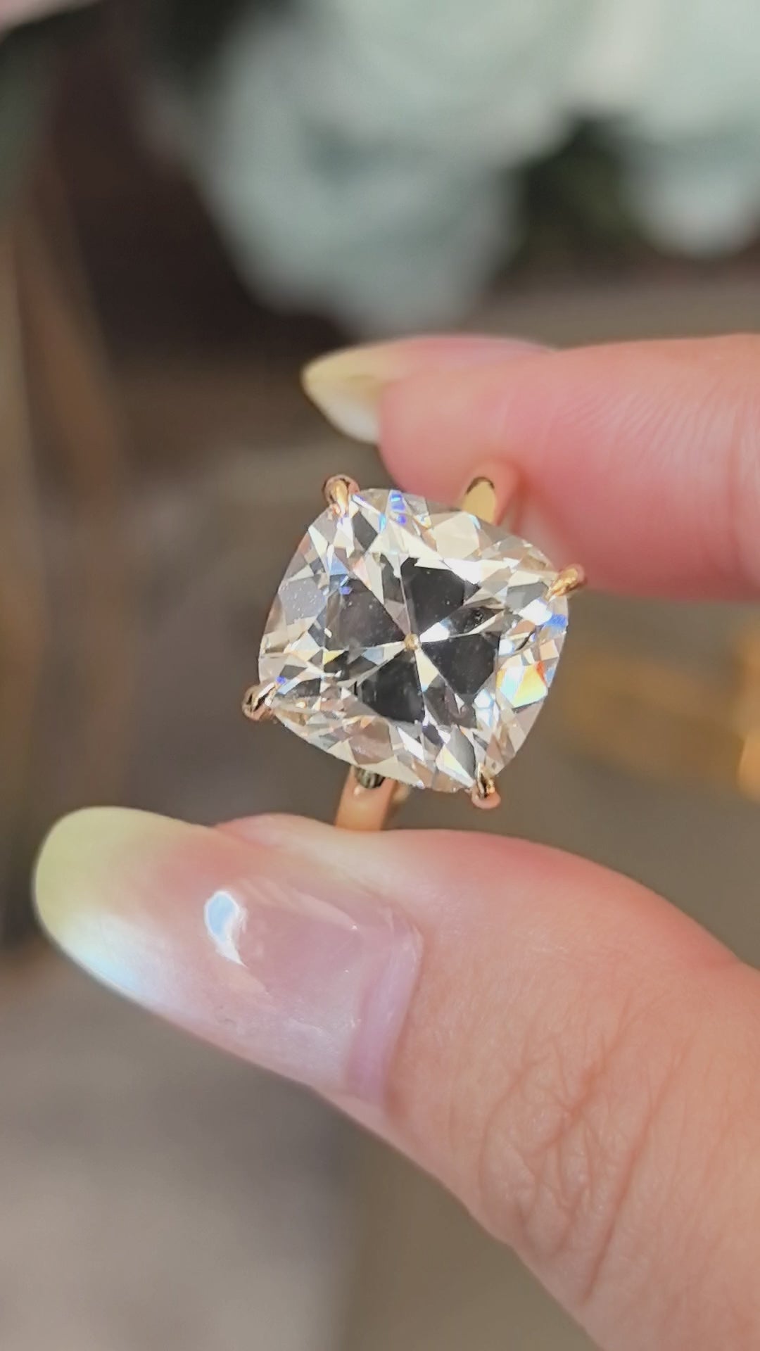 Old mine cut Diamond Ring | Hidden Halo Design | Timeless Solitaire | Understated Luxury