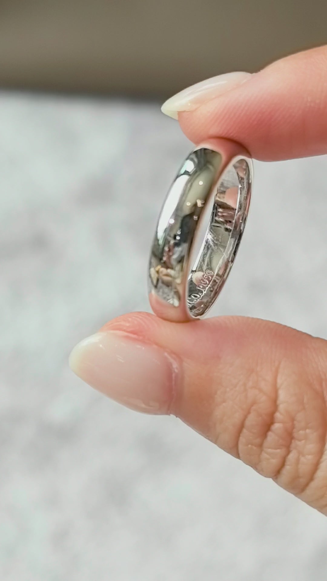 Platinum Wide Comfort Fit Band | Curved Heavyweight Ring