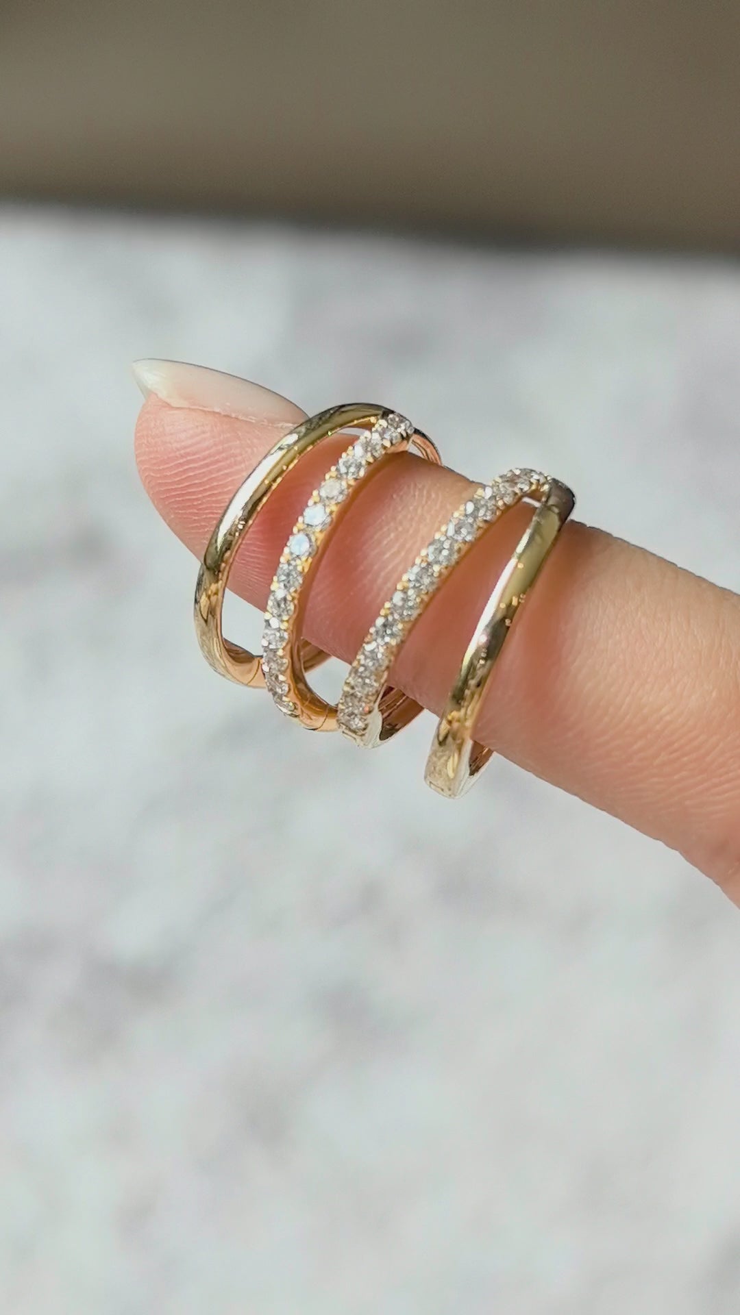 Asymmetric Hoop Earrings | One Diamond Pavé Hoop & One Plain Hoop