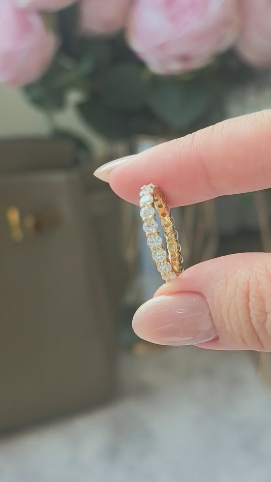 Round Lab Diamond Eternity Band | 14K Gold | Stackable & Timeless