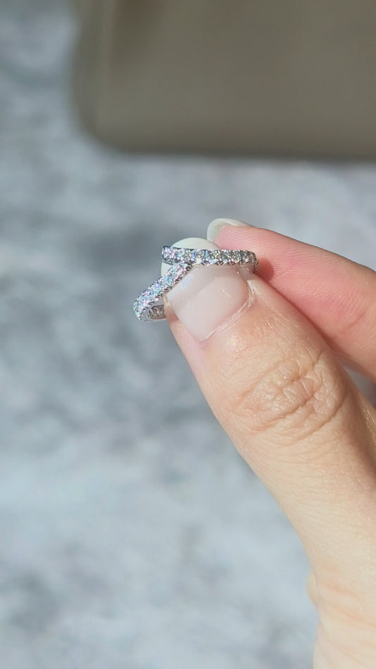 Round Cut Full Eternity Band | Twisted Rope Design | Versatile Stacking Ring | Lab-Grown Diamonds