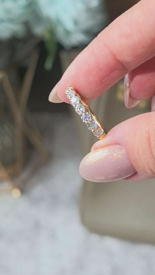 Round Diamond Half Eternity Band