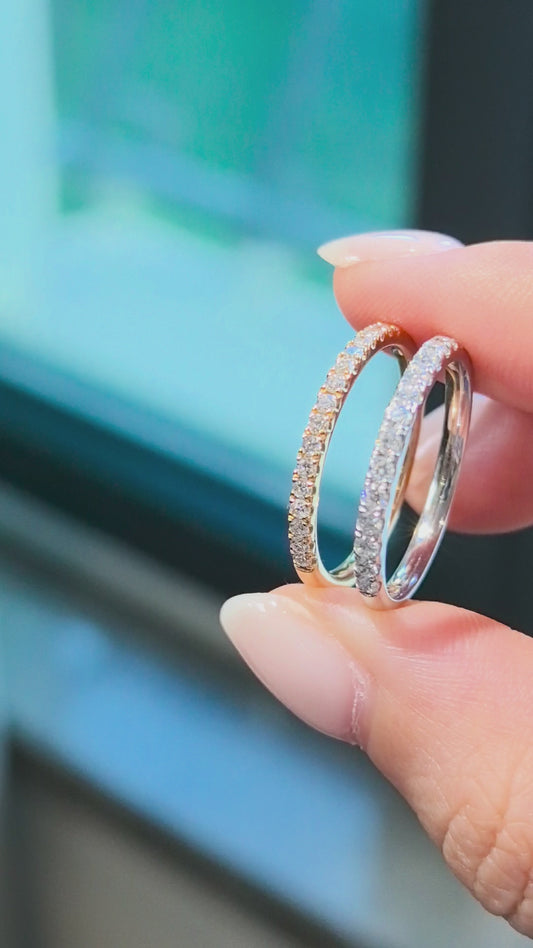 Ultra-Thin Half Eternity Band | Delicate Lab Grown Diamond Ring