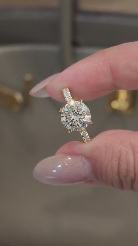 Round Solitaire Half Eternity Band