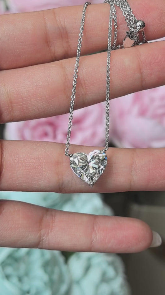 Heart Cut Lab Grown Diamond Necklace