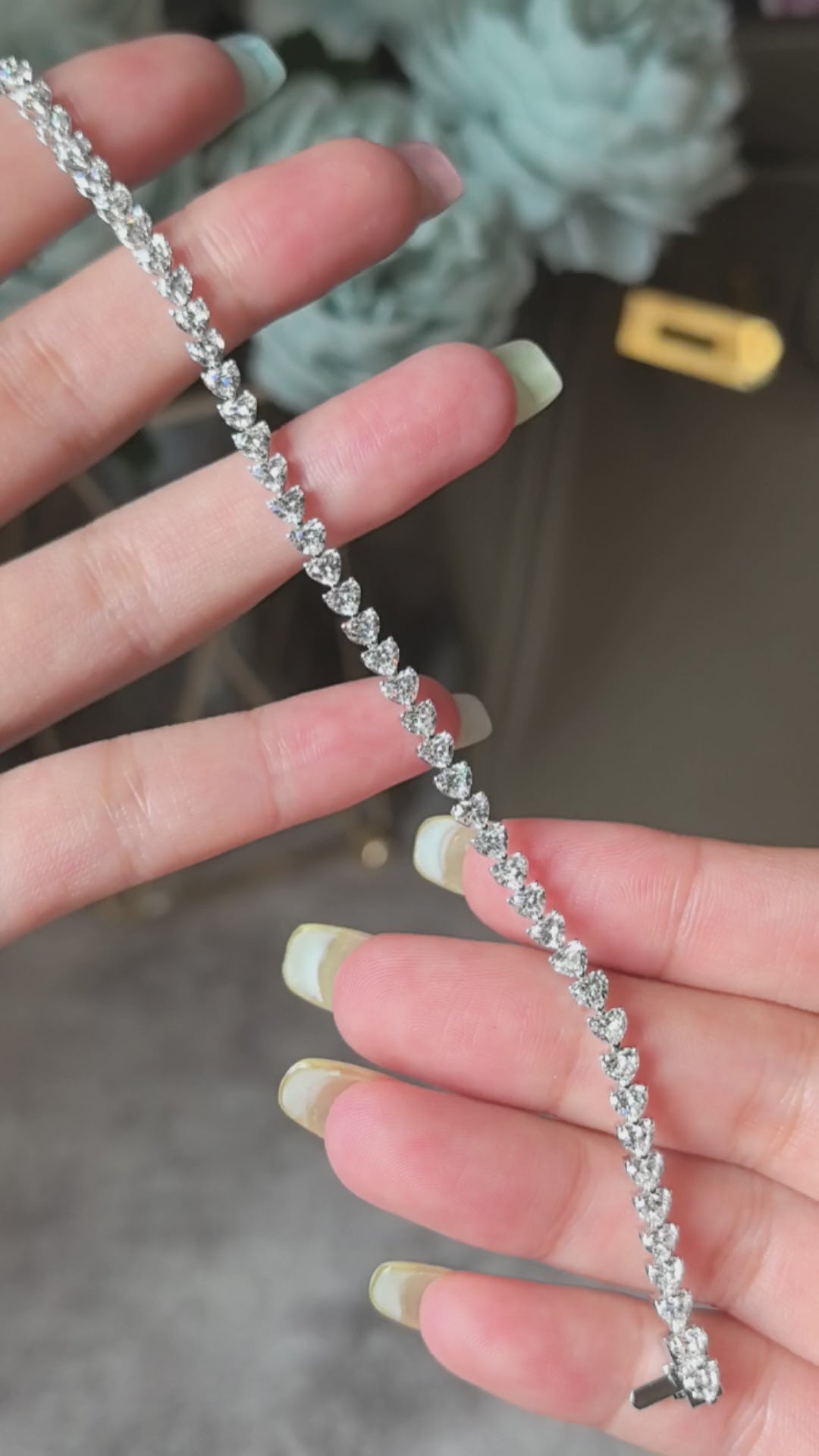 0.15ct Heart Diamond Bracelet 6 inches