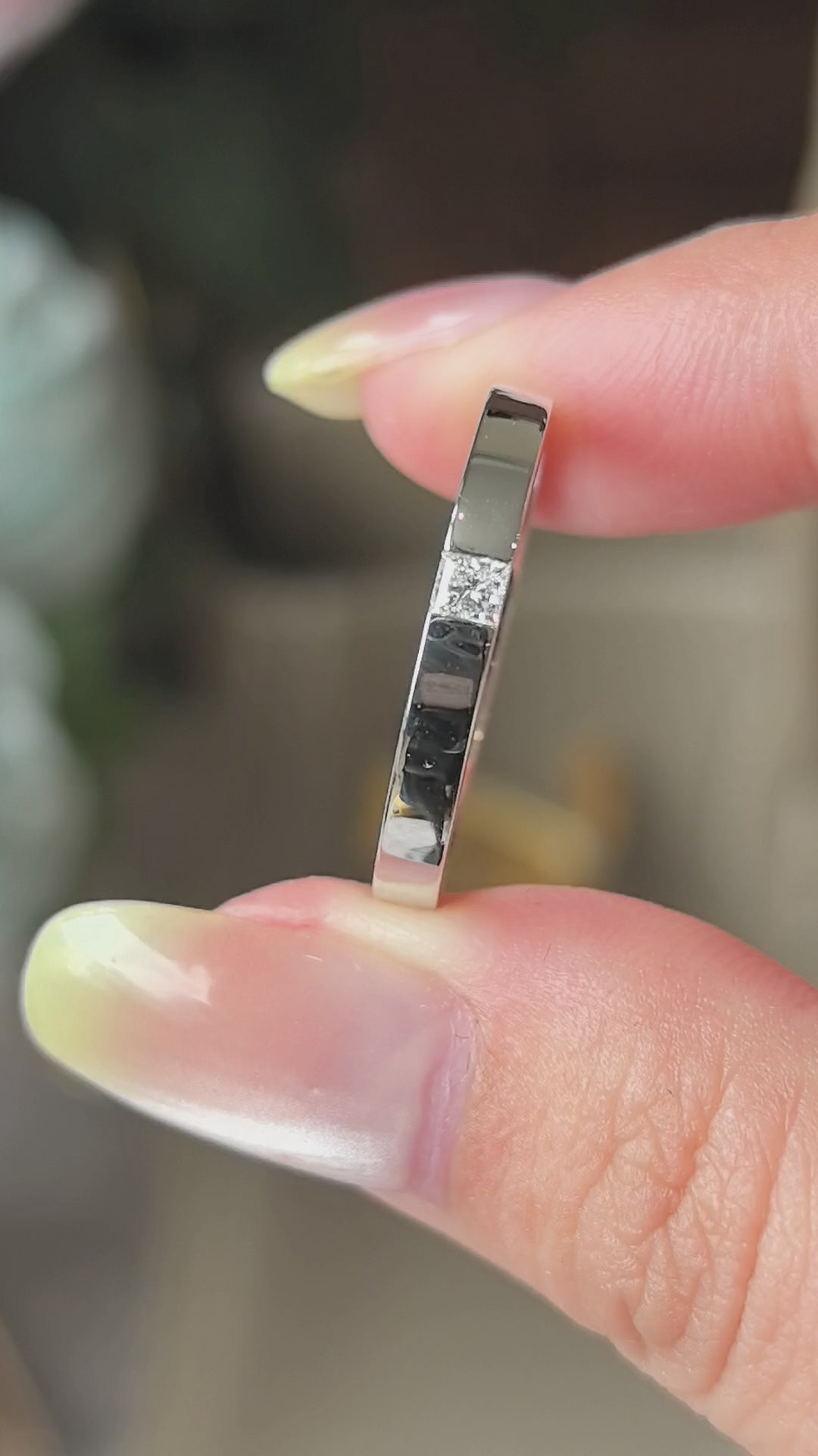 Platinum Men's Ring with a Single Princess Cut Diamond