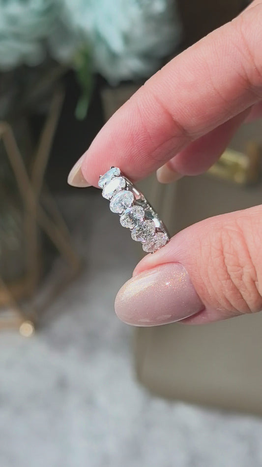 Oval Five Diamond Half Eternity Band