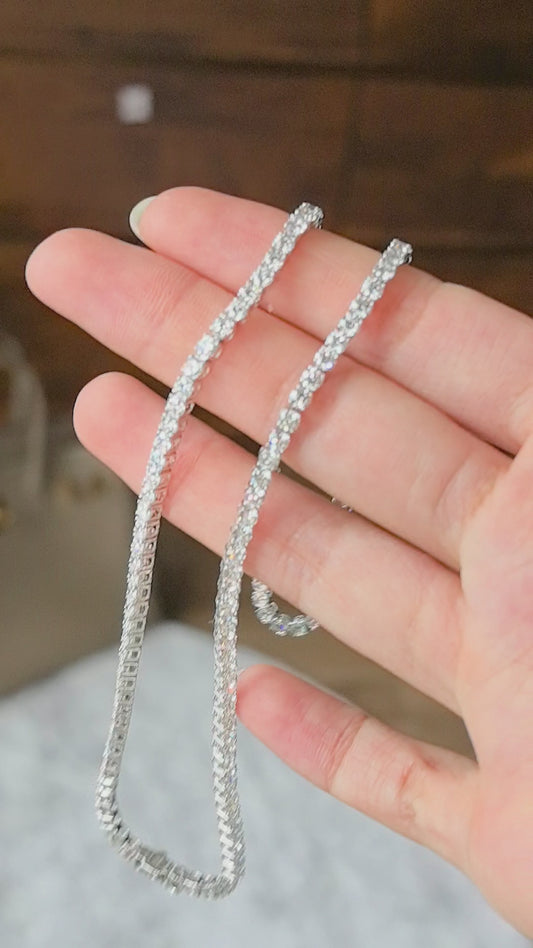 Tennis Necklace with Hidden Lock | Lab Grown Diamond Necklace
