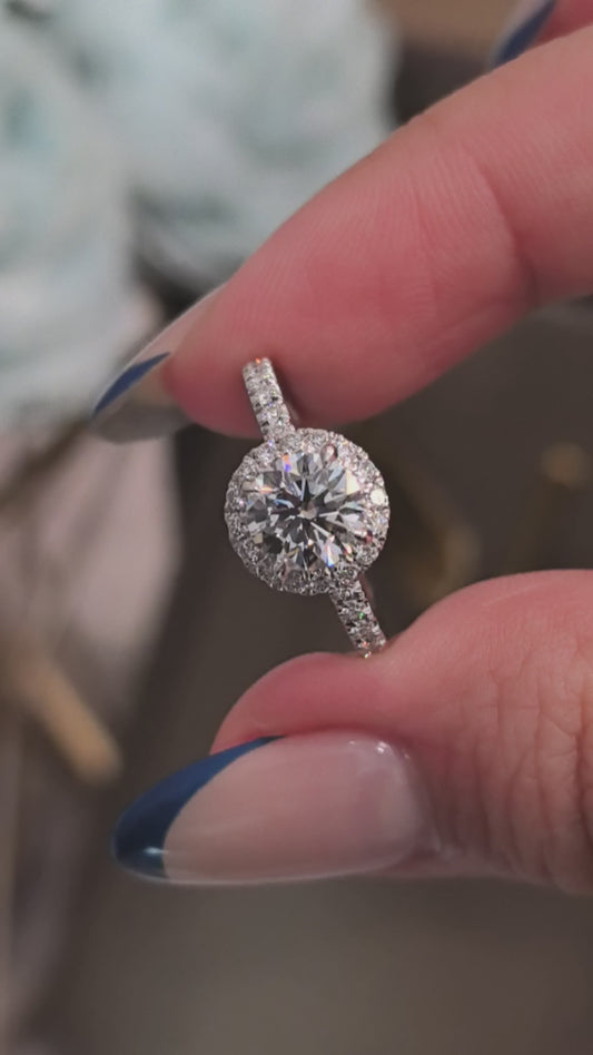 Round Cut Lab Diamond Full Eternity Ring | Double Halo Setting | Luxurious & Ethical