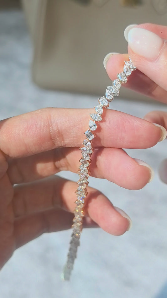 Tennis Bracelet with Mixed Fancy Cut Lab Diamonds