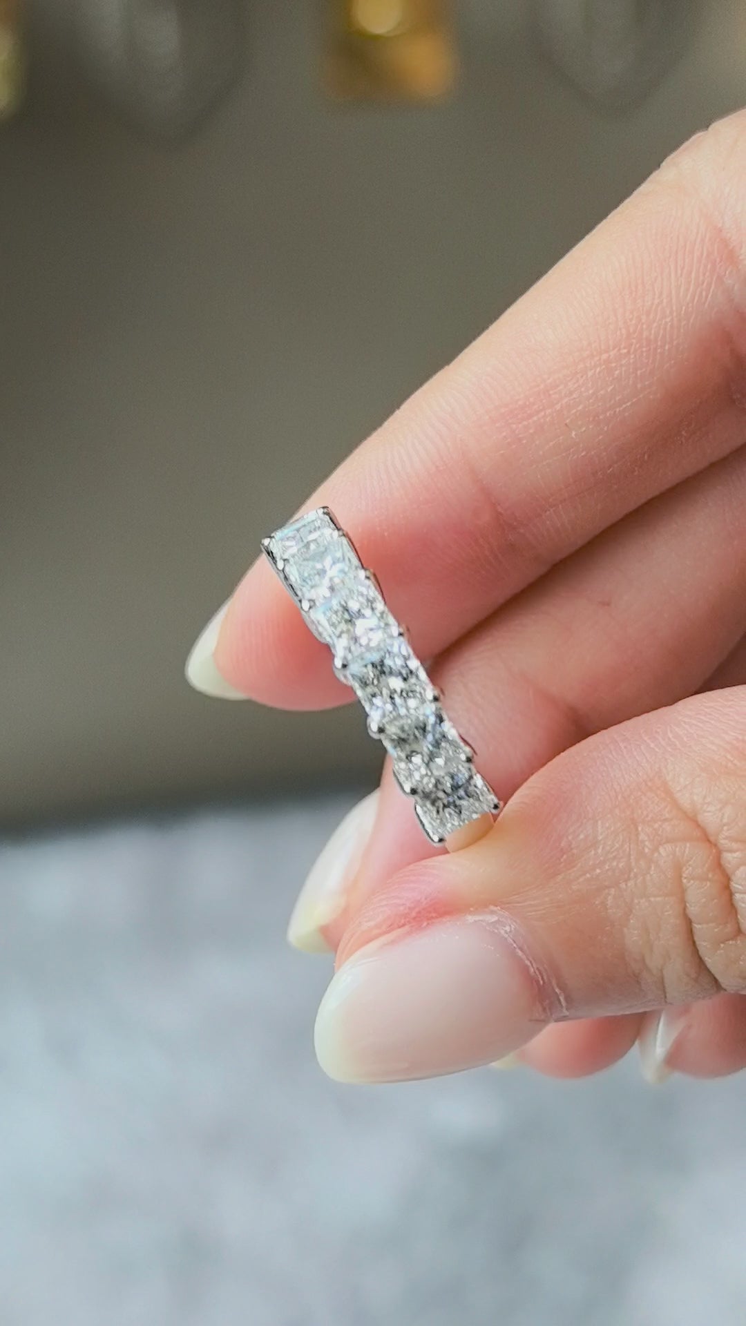 Princess Cut Half Eternity Band | Square Lab Grown Diamond Ring